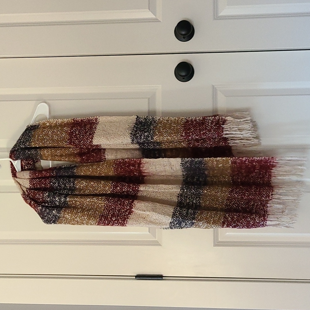 Striped Scarf with Fringe - Picture 1 of 4